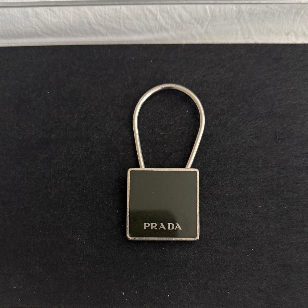 Prada Silver and Black Key Holder